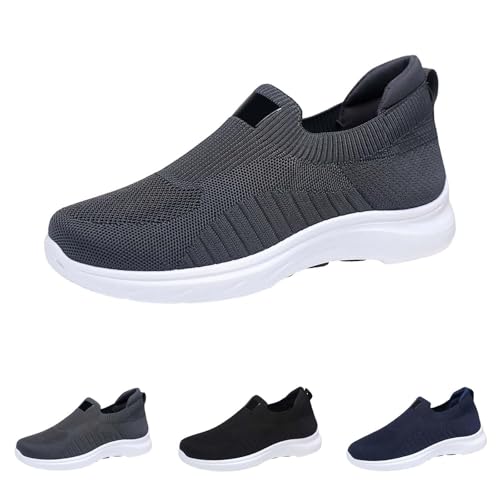 Men's Breathable Mesh Casual Shoes Lightweight Comfortable Walking Sneakers Slip On Flat Sole Loafers for Daily3