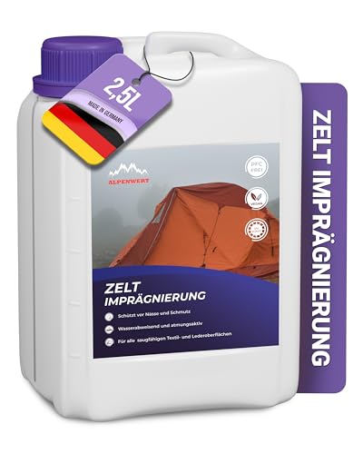 Alpenwert Zelt & Pavillion Imprägnierspray [LANGZEIT-ABPERL-Schutz] Made in Germany Imprägnierung für Zelte, Markisen, Sonnenschirm UVM. (2,5l)
