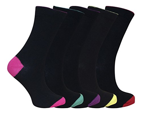 Unisex Soft Cotton Socks with Colored Heel, Toes, Size 5-7 us, Size 5-7 us
