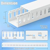 ZhiYo Kabelkanal Weiß 240 cm(6 x L40cm) - Serverrack-Set mit Verdrahtungskanal | Sicherer PVC-Kabelkanal H3,5 x B4 cm für Schreibtisch/Netzwerk - Offene Kabelrinne mit Stecksystem – Ansicht 2