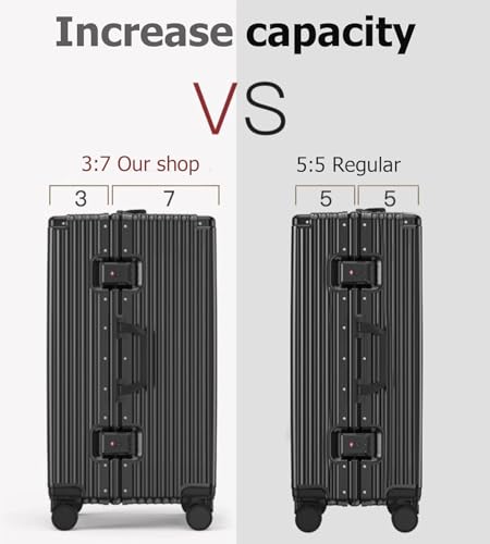 Image of feilario Super Large Aluminum Frame Checked Luggage, Removable Wheels | Zipperless access, PC shell, TSA lock, cup /phone holder and 126L capacity suit dorm moves, moving and long trips