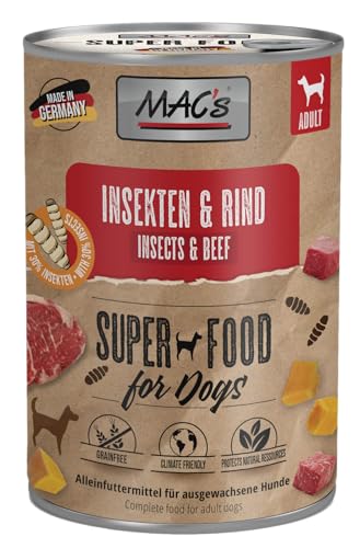 Mac's Dog | Hundefutter Insekt | mit Rind oder mit Huhn | auch als 6er Mix | bei Futtermittelunverträglichkeiten geeignet | getreidefreies Nassfutter für Hunde (6X 400g, Mix)