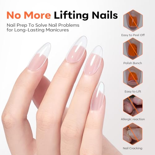 Image of modelones 10-in-One X Nail Gel Glue with Nail Dehydrator Primer Set | Adhesive Bond for Press Ons False Tips Acrylic Rhinestones Prevent Lift Clear Multi Use Gel Polish U V Cure Soak Off Manicure