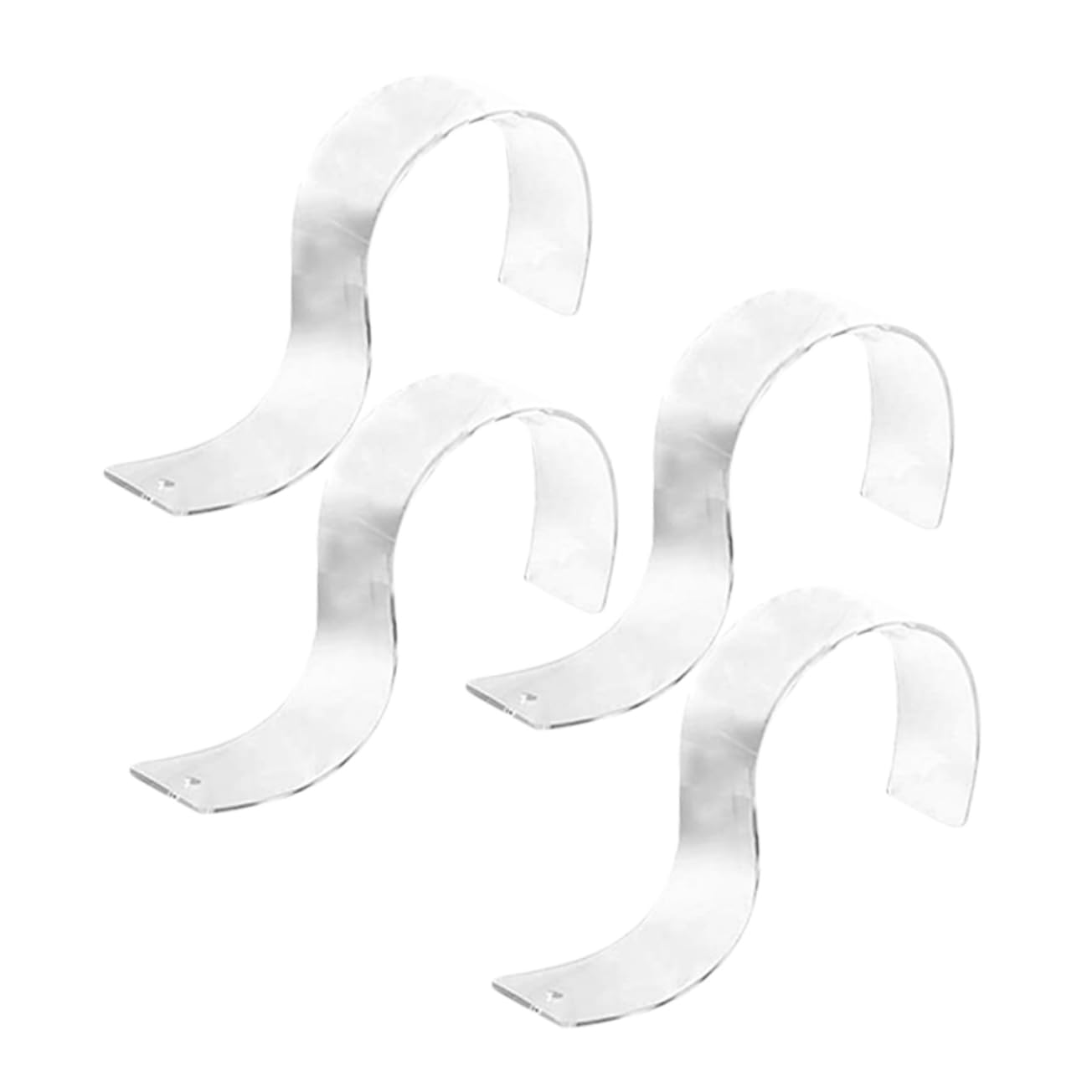 FUNOMOCYA Elegant Belt Display Stand 4pcs Acrylic Belt Holders for Merchandise Showcase