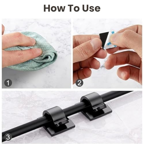 Image of Cute Whale Cable Clips (30 Pack, Black) | Decorative 3M Adhesive Wire Organizers for a Tidy & Fun Workspace