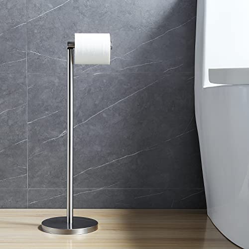 Lbsyslb Toilet Paper Holder Stand,Brushed Nickel Sus 304 Stainless Steel,Free Standing Toilet Paper Holder For Bathroom,Weighted Base Bathroom Toilet Paper Holder #TOP1