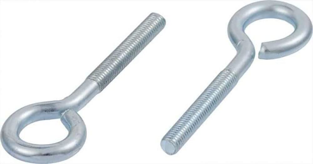 Screws City M8 x 210mm Closed Hook with Metric Thread Threaded Hook Bolts Steel Hook Bolt Hanging Item (Pack of 4) E12C