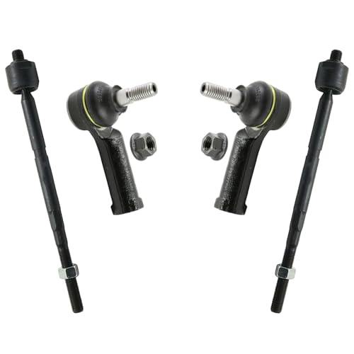Image of Detroit Axle - 6pc Front Struts Tie Rod Kit for Ford 2011 2012 2013 Fiesta, 2 Struts with Coil Springs 4 Inner Outer Tie Rods Replacement Suspension Kit