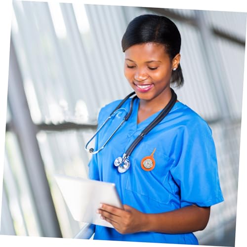 TENDYCOCO 1 relógio médico vintage para homens com chaveiro de metal com ponteiro de segundos, Laran