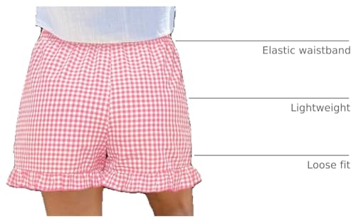 Image of Boxer Shorts for Women Pajama Gingham Shorts Casual Lounge Sleep Plaid Y2K Beach Bottoms for 2026 Summer