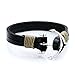 Handmade Raw Made Genuine Real Leather with Silver Plated Anchor Charm as Clasps, Gift for Him or for Her, Unisex