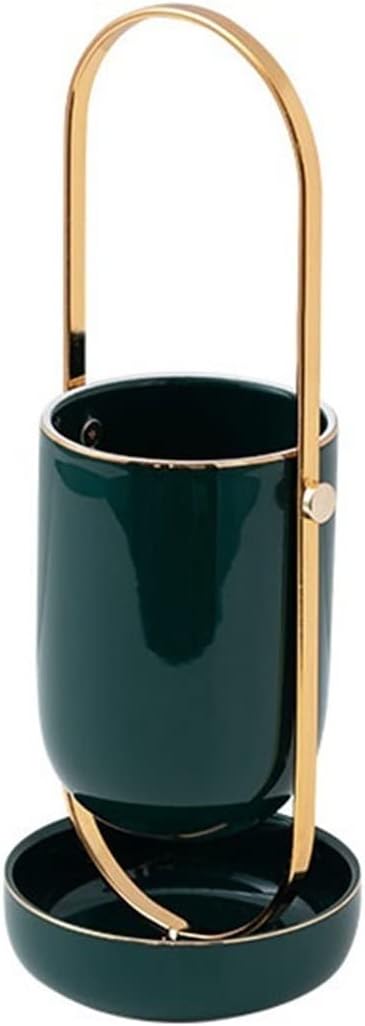 Lightweight Deluxe Ceramic Portable Utensil Holder Ceramic Fork & Key Holder - Kitchen Cabinet Pantry (Color : Brass) (Brass )