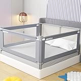 Abdtech Bed Guard Rail for Toddlers - 3 Sides Safety Baby Bed Rail Guard with Reinforced Large S-Shape, Infants Height Adjustment Guardrail for Queen Size Bed -3 Pack, 78.7x78.7x59”