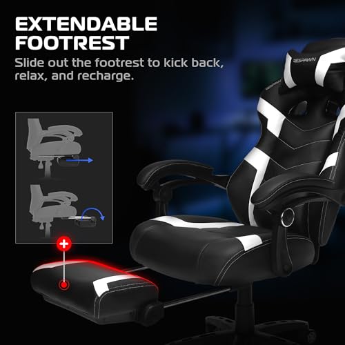 image for Respawn 110 Pro Ergonomic Gaming Chair with Footrest for Adults - Comf