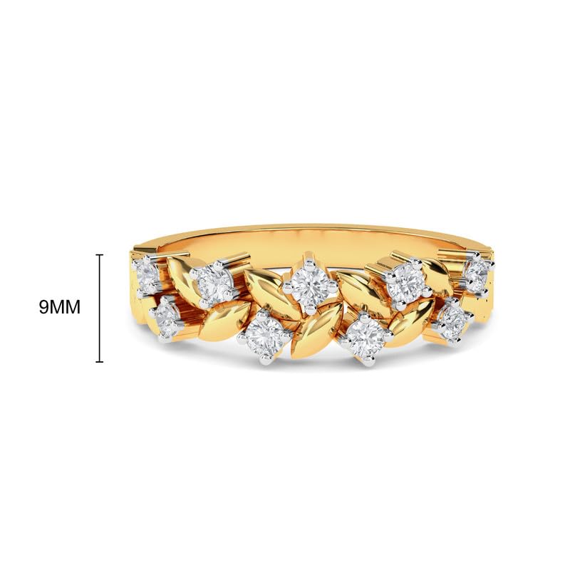 Image of KISNA 14k / 18k Real Gold & Diamond Ring | Diwali, Rakhi Rakshabandhan Gift for Sister /Bhabhi /Women | With Certificate of Authenticity & BIS-Hallmarked Gold Jewellery | Justine Ring