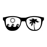 Beach Sunglasses Vinyl Decal Sticker | Cars Trucks Vans SUVs Windows Walls Cups Laptops | Black |...