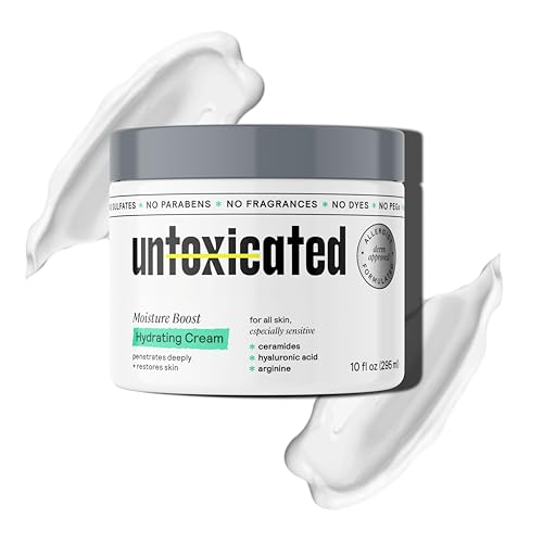 Untoxicated Moisturizing Cream - Facial Moisturizer & Body Cream for Sensitive Skin and NEA Approved for Eczema Relief - Ceramides & Hyaluronic Acid with No Common Irritants