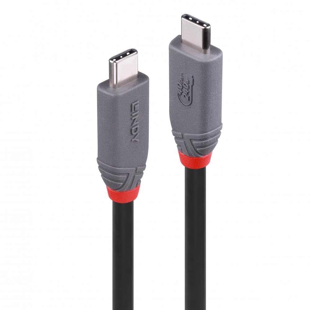 LINDY 36957 1.5m USB4 240W Typ C Kabel, 40Gbit/s, Anthra Line