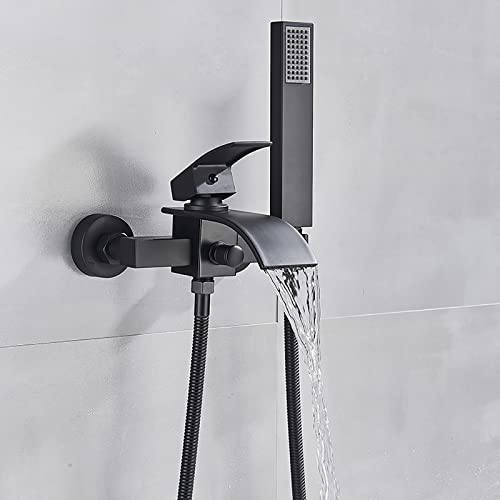 Robinet de baignoire cascade mural mitigeur en laiton avec douchette - 3