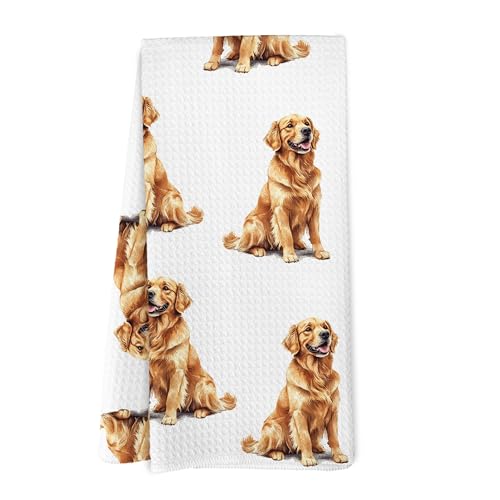 Yorhifa Golden Retriever Gifts Kitchen Dish Towels, Golden Retriever Gifts