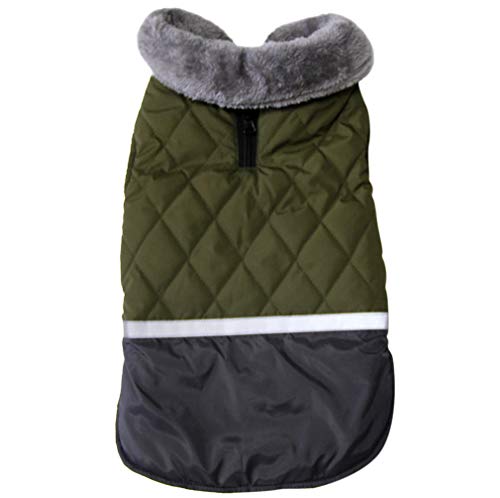 JoyDaog Fleecehalsband Wende Hundemäntel für kleine Hunde wasserdichte warme Welpenjacke für kalten Winter, Grün M Cover