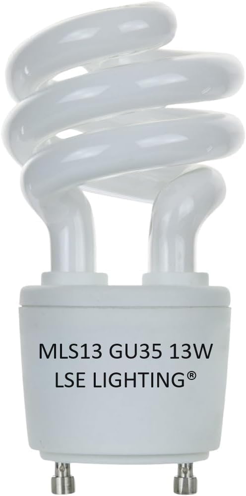 LSE Lighting 13W MLS13GU35 CFL Bulb – Replacement for Panasonic VQL5 Exhaust Fan – GU35 Base Compact Fluorescent – 3500K Warm White Bathroom Vent Light – Energy Efficient 13-Watt Lamp
