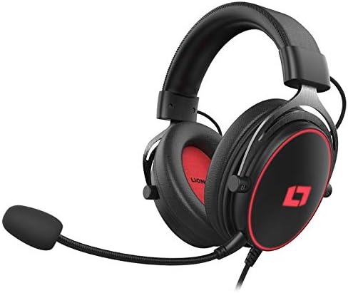 Lioncast LX55 USB Gaming Headset for PC, PS4, Xbox One, Mac, Laptop, Smartphone (Stereo and 7.1 Virtual Surround Sound, RGB LED Lighting, Closed Over-Ear Headphones, USB)