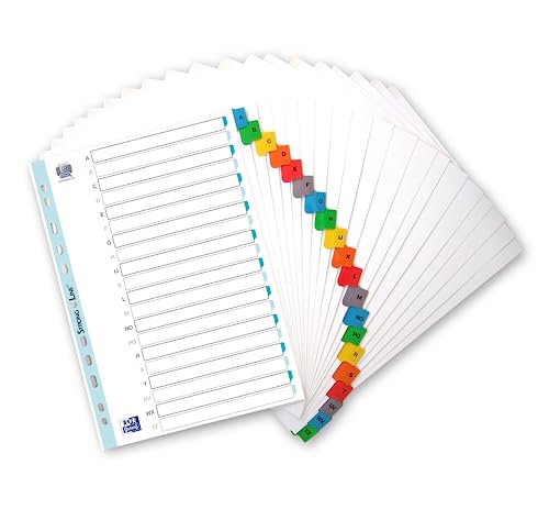 Intercalaires Alphabétiques A4 OXFORD en carte blanche 170g pour classeur