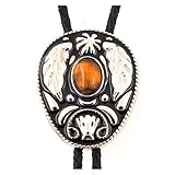 LAMGUL Western Cowboy Collar Leather Cord Unisex Pattern Collar Combine Gold Natural Agate Stone West Chain Necklace