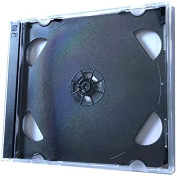 New MegaDisc 10.4 mm Standard CD Jewel Case Double Black 2 Discs Holder Tray 5 Pcs/Pack