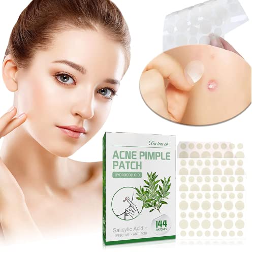 144 Pcs patchs d'acné à boutons,Hydrocolloïdes Absorbant Patchs pour Boutons, Invisible Hydrocolloide Acne Pimple Patch, Patchs Contre L’acné Les Soins du Visage pour à Tous Les Types De Peau Cover