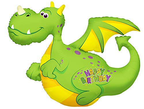Kaleidoscope Ballonim® Dinosaurier Luftballon Happy Birthday ca. 91cm Luftballons Folienballon Party DekorationGeburtstag