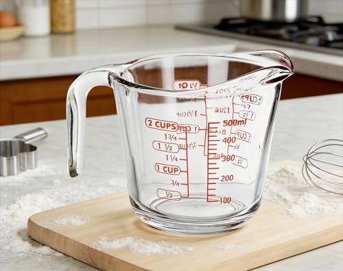 Vaso medidor de vidrio 2 tazas transparente miniatura 1