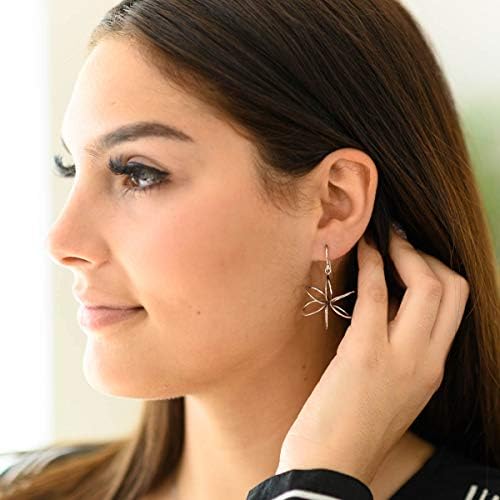 Materia #SO-275 Women's Earrings Spiral Silver 925 Round Large Rhodium-Plated 16 x 45 mm with Box