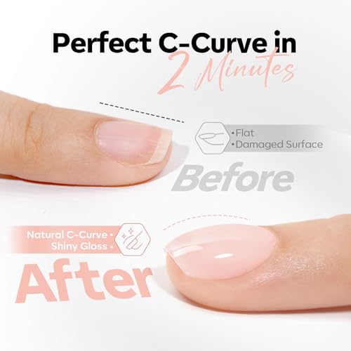Image of modelones Builder Nail Gel, Builder for Nails No Top Coat Needed, Sheer Nude Pink, C-Curve Sculpting, Glossy Jelly Finish Sheer Light Pink, No-Wipe, 9-in-One LED Lamp Cured Color Gel Polish