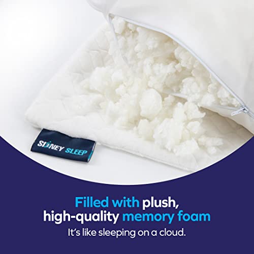 Sidney Sleep Adjustable Curved Contour Fill Pillow – Queen Size – for Side and Back Sleepers – Neck & Shoulder Comfort Support – Extra Fill Included (White) - Thumbnail 7