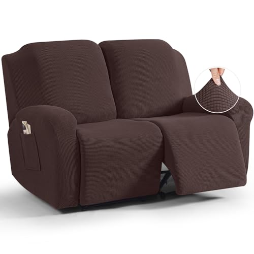 La mejor selección de Sofa Reclinable Doble los mejores 10. 44 TAOCOCO Funda reclinable de dos plazas, 6 piezas, fundas de sofá reclinable dobles para sofá reclinable de 2 plazas, protector de muebles elástico suave con patrón jacquard con...