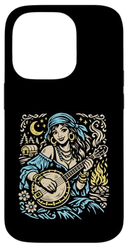 Hippie Gypsy Banjo Girl Bluegrass Festival Music �X�}�z�P�[�X iPhone 14 Pro �p
