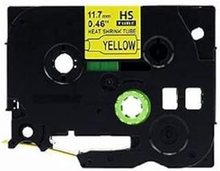 12mm (11.7mm) Width Heat Shrink Label Tape for Brother P-Touch. Black ON Yellow. 1.5m in Length. HS2-631. See Description for List of Compatible Printers. HSE-631