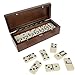 WE Games Double 6 Dominoes in Magnetic Wooden Travel Box, Dominoes Set for Adults, Ivory Color Double Six Domino, Classic Board Games, Tile Games