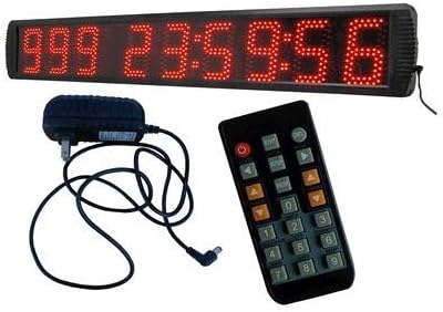 5" High Character 9 Digits LED Days Countdown Clock Max Count up to 1000 Days IR Remote Control