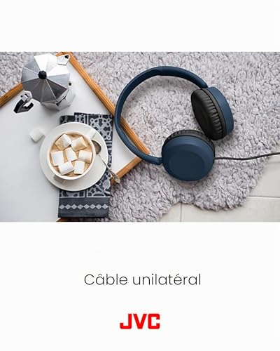JVC, Caque Supra-aural Pliable, Télécommande et Micro pour Smartphones intégrés aux écouteurs, HA S31M-B-E (Noir)