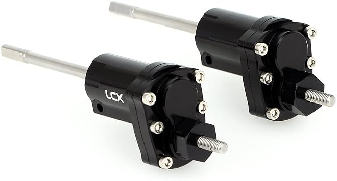 LCX Racing 1/10th RC Crawler Car CNC Machined Rear Portal Axle Conversion Kit for Axial SCX10 II 90046 90047, Upgrades Parts Accessories