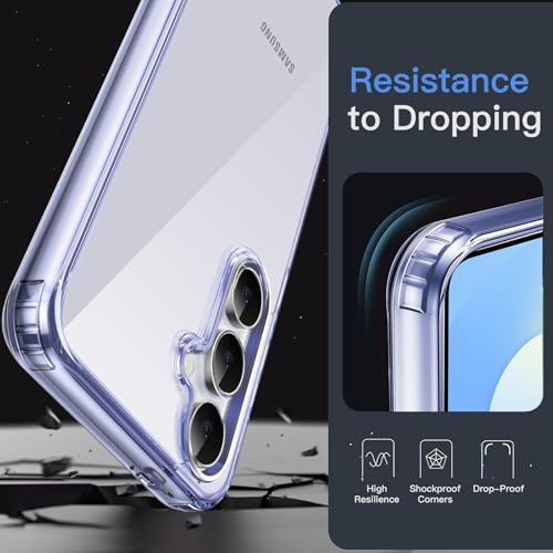 Image of JETech Cover Case for Samsung Galaxy S25 FE, Non-Yellowing Shockproof Bumper Protective Phone Cover, Anti-Scratch Hard PC Back (Icyblue)