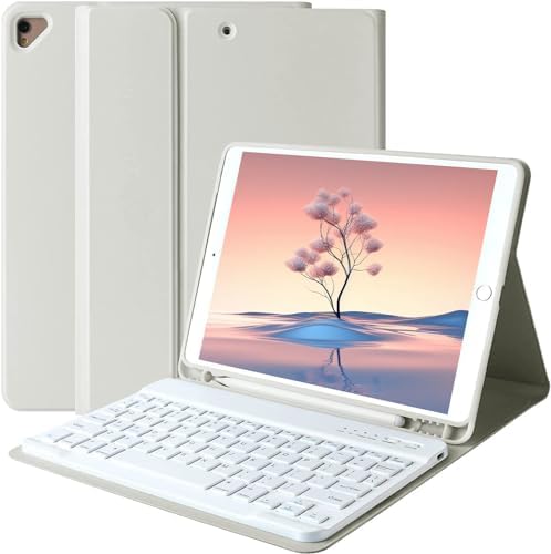 BAIBAO iPad 9th Generation Case with Keyboard 10.2 Inch - Detachable Slim Cover with Pencil Holder, Compatible with iPad 8th/7th Gen, Pro 10.5, Air 3rd (Gray)