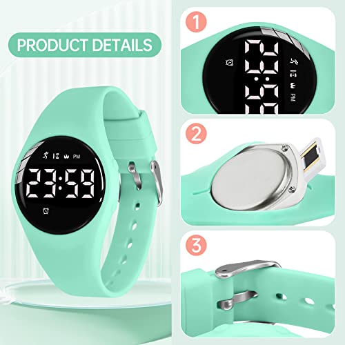 Image of Kids Watch, Digital Watch for Girls Boys, Sport Watch with Alarm Clock, Stopwatch, Waterproof Fitness Tracker with No App for Ages 5-12 Children (YB-Green)