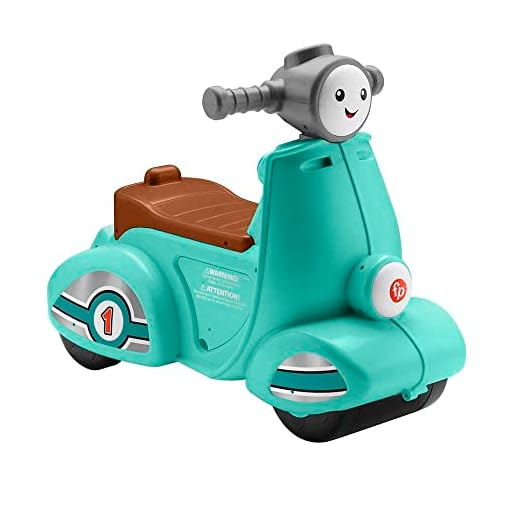 Fisher-Price Ríe y Aprende Moto scooter Juguete correpasillos con sonidos, bebés +1 año, versión español + italiano + francés + inglés + alemán + holandés (HMV76)