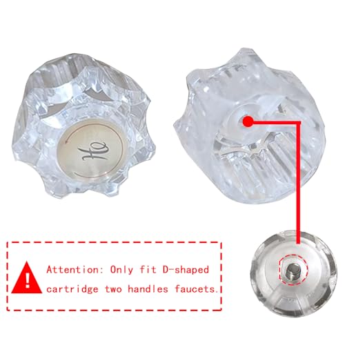 Bathroom Faucet Handles,Bathtub Shower Knob Replacement, Hot and Cold Faucet Replacement Handles Compatible with Delta/Delex Faucets thumbnail 3