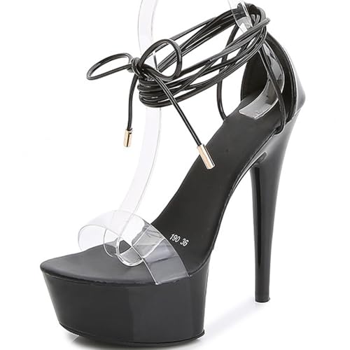 Lace Up Heels for Women Butterfly Strappy Platform Sandals Stiletto Heels Design for Wedding Work Party Dress