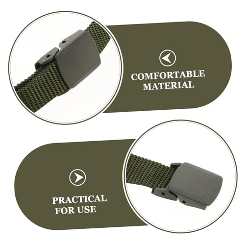 PartyKindom 4pcs Adjustable Men Tactical Belt Webbing Nylon Canvas Quick-release Design Hiking Tool Belt for Outdoor Activities3